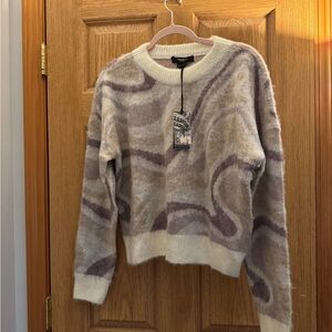 NWT Twenty Montreal Cream and Purple Women's Sweater
